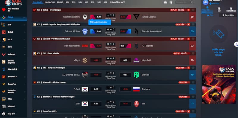 Cá cược  E-Sports Zbet đỉnh cao